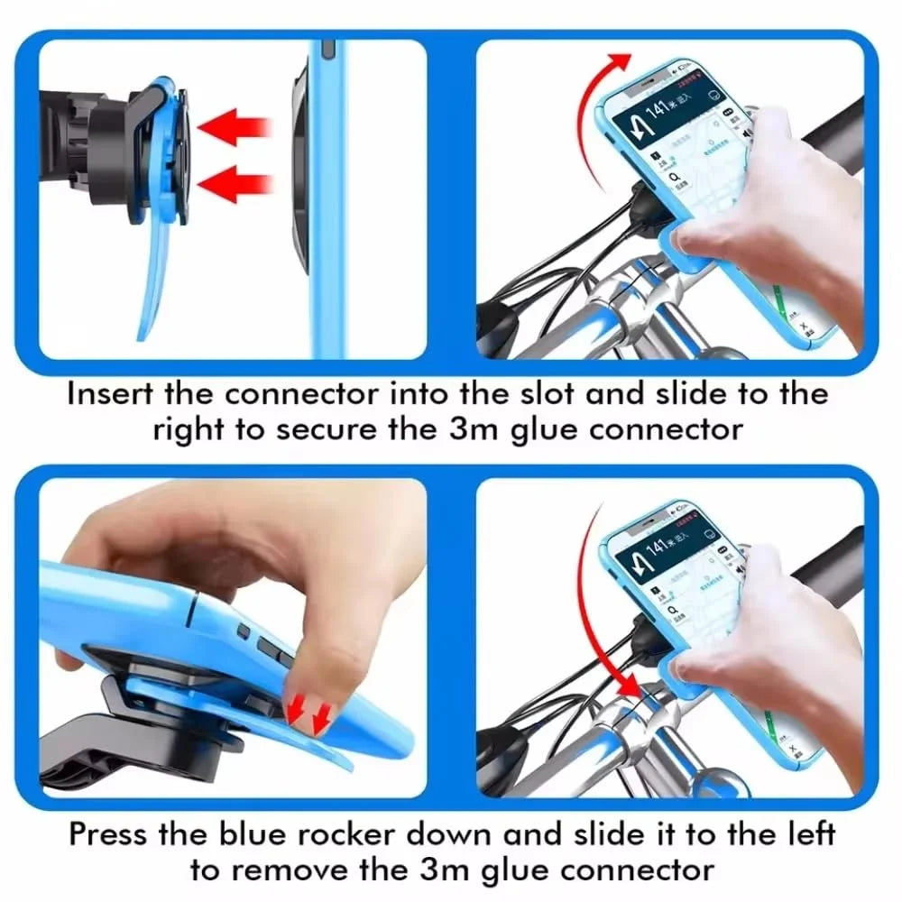 Support Téléphone Moto & Vélo Rotatif 360° – Universel & Antichoc