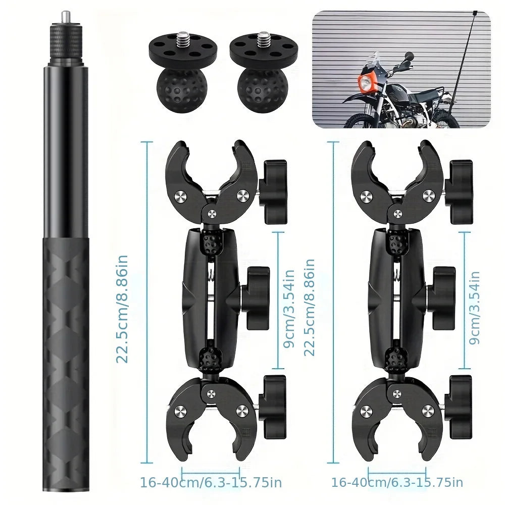 Perche selfie moto pour Insta360 X2/X3/X4/X5 – Kit fixation guidon