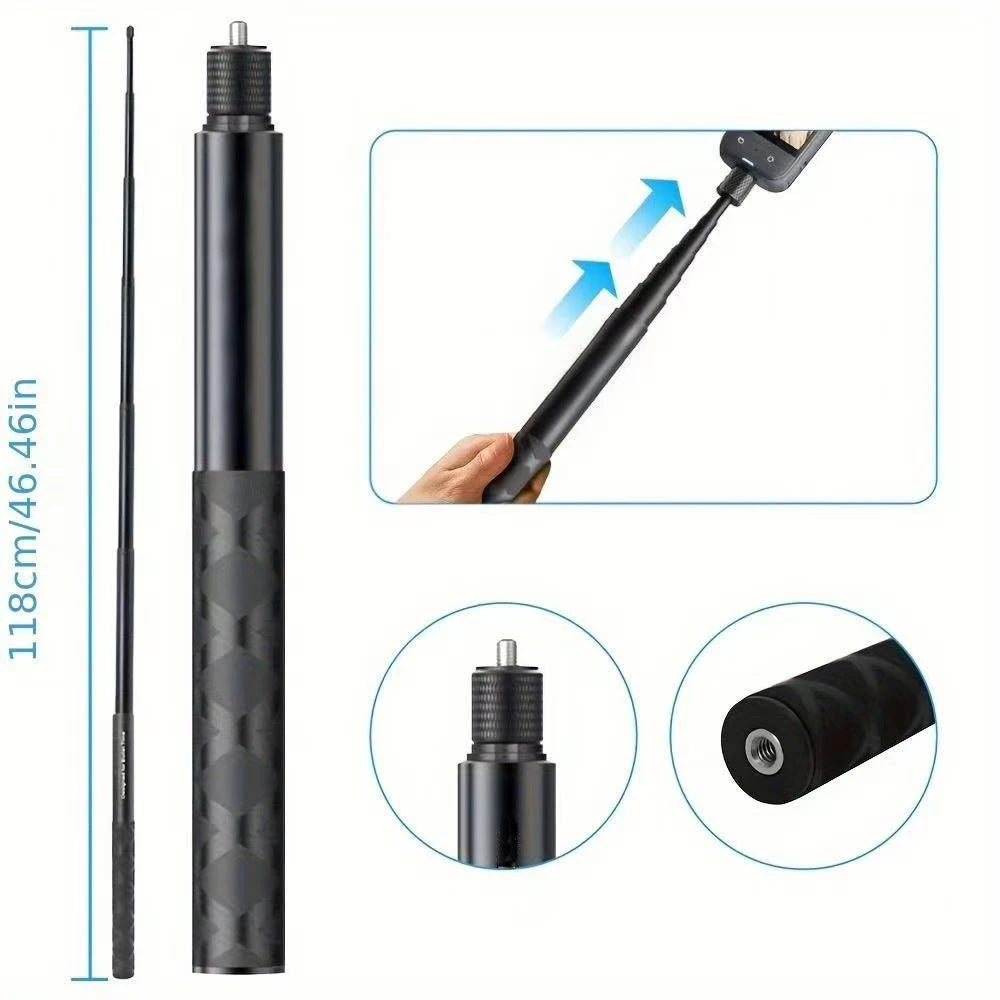 Perche selfie moto pour Insta360 X2/X3/X4/X5 – Kit fixation guidon