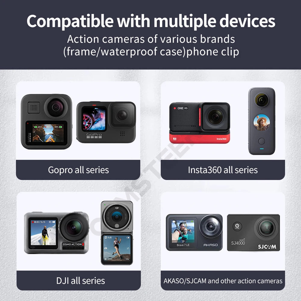 Support de menton pour casque moto – Compatible GoPro, Insta360, DJI